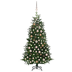 vidaXL Arbre de Noël artificiel avec LED et boules Vert 180 cm PVC PE