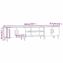 vidaXL Meuble TV noir 180x31,5x40 cm bois d'ingénierie pas cher