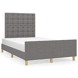 Maison Chic Lit adulte - Cadre Structure de lit avec tête de lit Contemporain Gris foncé 120x200 cm Tissu -MN43114