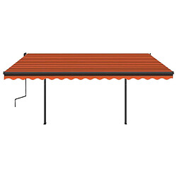 Acheter Maison Chic Auvent manuel rétractable,Store manuel de porte avec LED 4x3,5 m Orange et marron -GKD46945