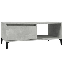 vidaXL Table basse Gris béton 90x50x36,5 cm Bois d'ingénierie