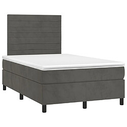 Avis Maison Chic Lit Adulte - Lit simple Lit à sommier tapissier et matelas moelleux - Meuble de Chambre - Gris foncé 120x200cm Velours -MN55456