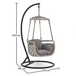 ICONIK INTERIOR Chaise de jardin suspendue - Balançoire - Adan Gris