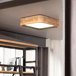 Avis Ledkia Plafonnier LED 15W Carré Bois 370x370 mm CCT Sélectionnable Dari Noir