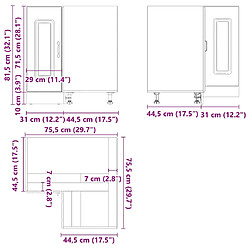 vidaXL Armoire d'angle de cuisine Kalmar noir bois d'ingénierie pas cher