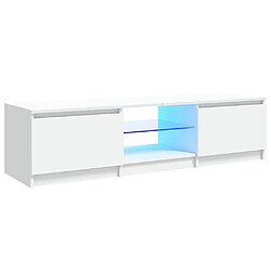 vidaXL Meuble TV avec lumières LED blanc 140x40x35,5 cm