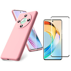 Coque Pour Honor Magic 6 Lite 5G Silicone Rose + Verre Trempe Little Boutik©