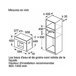 Robot café expresso 19bars encastrable noir - CTL7181B0 - BOSCH pas cher