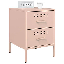 Avis vidaXL Table de chevet rose 36x39x50,5 cm acier