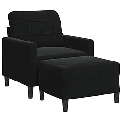 vidaXL Fauteuil avec repose-pied Noir 60 cm Velours