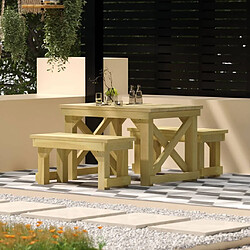 Maison Chic Ensemble de salle à manger de jardin 3 pcs,Table et chaises d'extérieur Bois de pin imprégné -GKD832220