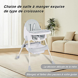 K IKIDO Chaise Haute pour bébé, Chaise Pliable Extensible, Chaise Haute pour Enfants réglable en Hauteur Confort, Gris