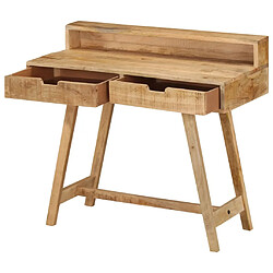 Avis Helloshop26 Bureau table poste de travail meuble d'ordinateur informatique étude table poste de travail meuble d'ordinateur informatique étude 100 x 45 x 90 cm bois de manguier brut solide brun 02_0023366