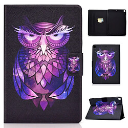 Etui en PU impression de modèle avec porte-carte hibou violet pour votre Apple iPad 10.2 (2019)