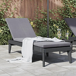 Maison Chic Chaise longue avec coussin | Bain de soleil Relax | Transat anthracite 186x60x29 cm PP -GKD87241