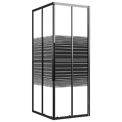 vidaXL Cabine de douche à rayures ESG 90x70x180 cm Noir