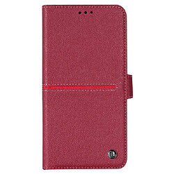 Wewoo Housse Coque Pour iPhone XR GEBEI Etui de protection en cuir à rabat horizontal avec supportlogements cartesportefeuille et cadre photo vin rouge