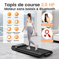 Tapis de marche électrique Pliant, Rattantree Tapis de course avec Télécommande, Tapis Roulant, Walking Pad 10 km/h,2.5HP, Noir