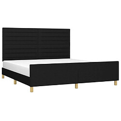 Avis Maison Chic Lit adulte - Cadre Structure de lit avec tête de lit Contemporain Noir 180 x 200 cm Tissu -MN10445