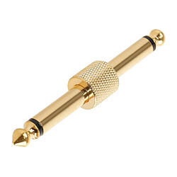 Avis 6,35 Mm 1/4 Jack Plug Male To Male Guitar Coupler Adapter Connector Golden