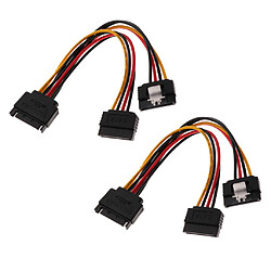 2x SATA Power Y Adaptateur Câble Adaptateur 15Pin Mâle À 2 Cordon Femelle 20cm