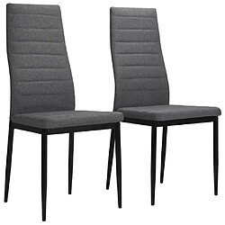 Decoshop26 Lot de 2 chaises de salle à manger cuisine design contemporain tissu gris clair CDS020482