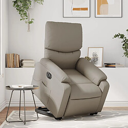 Maison Chic Fauteuil Relax pour salon, Fauteuil inclinable de massage électrique cappuccino similicuir -GKD62140