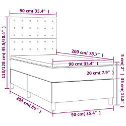 Acheter vidaXL Sommier à lattes de lit avec matelas Bleu foncé 90x200 cm