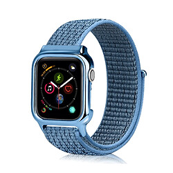 Wewoo Bracelet de montre simple en nylon avec cadre pour Apple Watch série 4 40 mm bleu réfléchissant