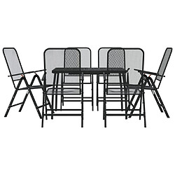 vidaXL Ensemble à manger de jardin 7 pcs anthracite métal maille