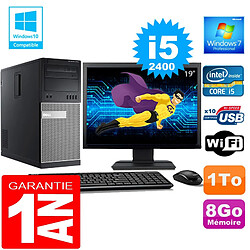 PC Tour DELL 7010 Core I5-2400 Ram 8Go Disque 1 To Wifi W7 Ecran 19" - Occasion