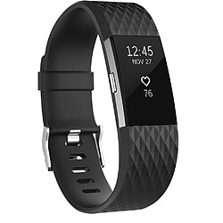 INF Fitbit Charge 2 bracelet silicone Noir (L)