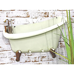 Pegane Patère murale en métal vintage Baignoire naturel - Longueur 54 x Hauteur 36 x Profondeur 8 cm