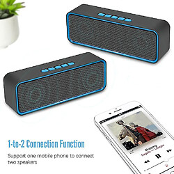 Universal Conférencier portable sans câlins, haut-parleur Bluetooth 5.0 avec basse stéréo 3D, batterie de 1500mAh, durée de vie de la batterie de 12 heures (bleu)