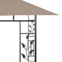 Maison Chic Tonnelle | Pergola avec moustiquaire et lumières LED 4x3x2,73 m Taupe -GKD38329 pas cher