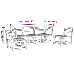 vidaXL Salon de jardin 5 pcs bois massif de douglas pas cher