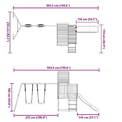 vidaXL Aire de jeux d'extérieur bois de pin imprégné pas cher