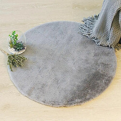 Avis Tapis Rond Imitation Fourrure Doucea 80cm Gris