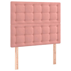 Maison Chic Lit Adulte - Lit simple Lit à sommier tapissier avec matelas moelleux - Meuble de Chambre - Rose 100x200 cm Velours -MN43971 pas cher