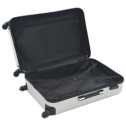 vidaXL Valise rigide 3 pcs Argenté brillant ABS pas cher