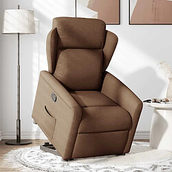 vidaXL Fauteuil inclinable Marron Tissu