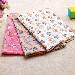 Beige Chaud Patte De Bande Dessinée Impression Coussin Pour Lit Chiot Polaire Douce Couverture Mat-s pas cher