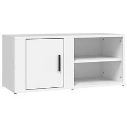 vidaXL Meuble TV Blanc 80x31,5x36 cm Bois d'ingénierie