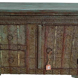 Buffet Alexandra House Living Vert Bois de manguier 45 x 77 x 120 cm pas cher