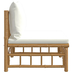 Acheter Maison Chic Canapé central de jardin avec coussins | Canapé Sofa d'extérieur | Fauteuil terrasse blanc crème bambou -MN96107