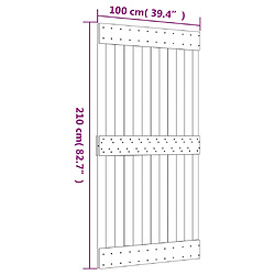 vidaXL Porte coulissante et kit de quincaillerie 100x210 cm pin massif pas cher