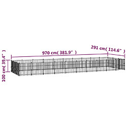 vidaXL Chenil d'extérieur pour chiens Acier 28,23 m² pas cher