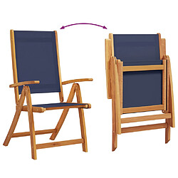 Avis vidaXL Chaises pliables de jardin lot de 4 bois d'acacia et textilène