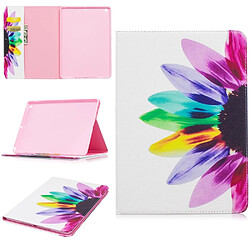 Etui en PU stand d'impression modèle tablet pétales colorés pour votre Apple iPad 9.7 (2017)