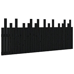 vidaXL Tête de lit murale Noir 204x3x80 cm Bois massif de pin